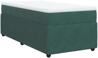 vidaXL Boxspringbett mit Matratze Dunkelgrün 80x200 cm Samt 3285605