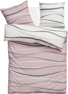 OTTO home Wendebettwäsche Alvara, Linon, 2 teilig, in Gr. 135x200 oder 155x220 cm, 100% Baumwolle, grafisches Motiv