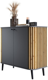 Newroom Sideboard Zak, Grau Sideboard Modern Wandpaneel Elegant Highboard Anrichte Wohnzimmer