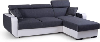 MOEBLO Ecksofa PEDRO, Universelle Ottomane Eckcouch Sofa Couch Wohnlandschaft L-Form Polsterecke - 236 x 165 x 97 cm, mit Schlaffunktion und Bettkasten