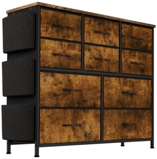 GarveeMore Kommode Kommode Schrank mit 10 Schubladen aus Stoff, schubladen für Wohnzimmer