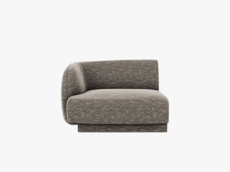 Micadoni Eckmodul Miley 1-Sitzer Chenille Grau Links