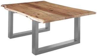 Couchtisch mit Baumkante 120x80 cm Akazie Natur silber LUBIN 527499