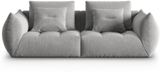 Micadoni Sofa Bloom 3-Sitzer Samt Grau