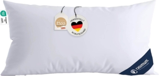 casimum Daunenkissen PREMIUM Daunenkissen 80x80, Kissen 40x80, hergestellt in Deutschland, Füllung: 70 % Federn / 30 % Daunen, Klasse 1, Downpass zertifiziert, Bezug: 100 % Baumwolle, Rückenschläfer, Seitenschläfer, hergestellt in Deutschland, für Alle...