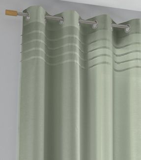 Kutti Vorhang Kessy (1 St), Ösen, halbtransparent, Eleganter Uni-Vorhang mit dekorativer Biesenblende