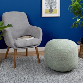 Sitzkissen Bali Pouf, Farbe: Grün meliert, Größe: 55 x 55 x 45 cm