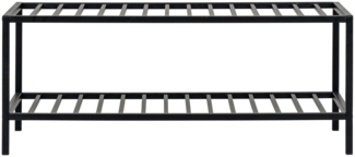 Schuhregal, 2 Einlegeböden, schwarzes Stahlgestell, 79x34 cm