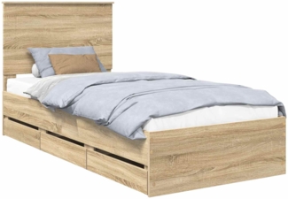 vidaXL Bettrahmen Sonoma-Eiche 100 x 200 cm Ingenieurs Holz 3409491
