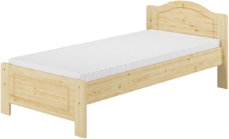 Bettrahmen Massivholzbett Kiefer natur Einzelbett 90x200 Futonbett Singlebett Rollrost 60.37-09M