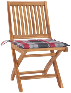 vidaXL Klappbare Gartenstühle mit Kissen 4 Stk. Massivholz Teak 3072820