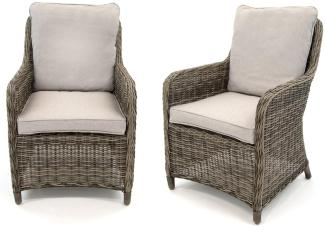 2er Set Ria Rattan Gartensessel grau von bellavista - Home & Garden