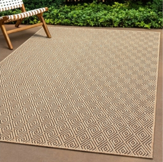 the carpet Teppich Kansas, rechteckig, Höhe: 1 mm, moderner robuster In und Outdoor Teppich Jute Look