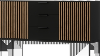 Eltap Meorati Kommode 150, Schwarz, 40 x 80 x 180 cm