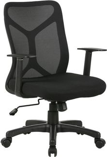 byLIVING Chefsessel BONE / Kunststoff schwarz / Mesh schwarz / Wippmechanik / Sicherheitsklemmschutz / Höhenverstellung / gebremste Sicherheitsdoppelrollen / B 61,5, H 91-98,5, T 51,5 cm