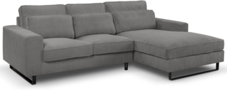 Ecksofa (B/H/T: 276x91x183 cm) in Grau