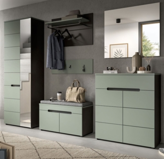 Garderobe Set 6-tlg. Cooper in salbei und grau 255 cm