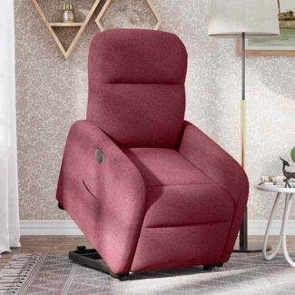 vidaXL Relaxsessel mit Aufstehhilfe Elektrisch Weinrot Stoff 3302995