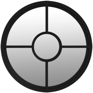 vidaXL Gartenspiegel Schwarz 40x4 cm Eisen Rund 318358