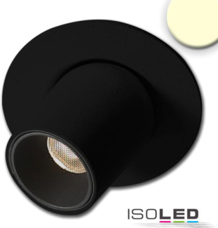 ISOLED LED Einbauleuchte Pipe MiniAMP schwarz, 3W, 24V DC, warmweiß, dimmbar