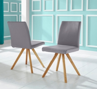 Home affaire Schalenstuhl Rio (Set, 2 St), Bezug in Kunstleder oder Strukturstoff und das Gestell ist Eiche geölt