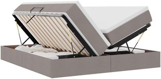 vidaXL Aufbewahrungsbett mit Matratze Taupe 180 x 200 cm Polyester 3370352