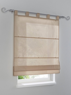 Rollo Raffrollo, heine, halbtransparent, Schlaufenaufhängung