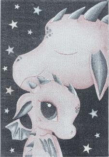 Kinder Teppich Fabio rechteckig - 200x290 cm - Pink