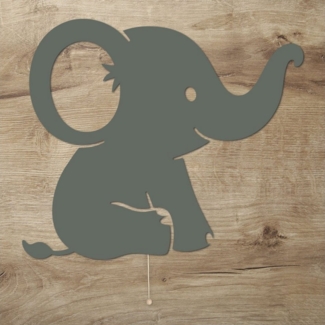 Namofactur LED Dekolicht Baby Elefant - Schlaflicht mit Elefanten Motiv für Kleinkinder, Mit Zugschalter, LED fest integriert, Warmweiß, Wanddekoobjekt Kinderzimmer Leuchte batteriebetrieben