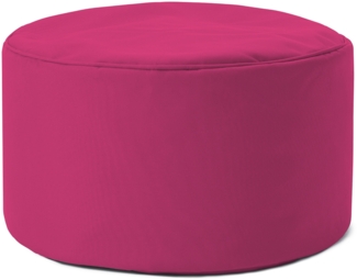 Lumaland Indoor Outdoor Sitzsack Hocker 25x45 cm - Runder Sitzpouf, Sitzsack Bodenkissen, Fussablage, Bean Bag Pouf - Wasserabweisend - Pflegeleicht - ideal für Kinder und Erwachsene - Pink