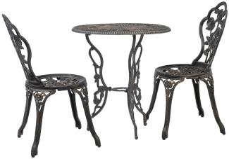 3-tlg. Bistro-Set Aluminiumguss