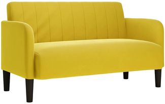vidaXL Zweisitzer-Sofa Gelb 109 cm Samt 4100593