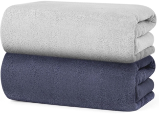 URAQT Microfaser Handtücher 2er Set 70x140 cm für Fitness Sauna Strand Schwimmen