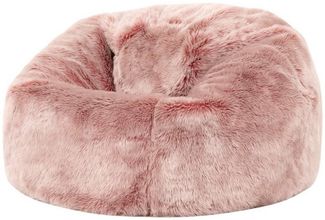 Icon Kunstfell Kinder Sitzsack, Hellrosa, Sitzsack Sessel, Sitzsack Flauschig, Sitzsack Kinder mit Füllung, Sitzack Kinderzimmer, Sitzsack Schlafzimmer, Sitzsack Wohnzimmer