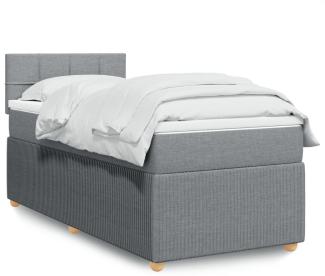 vidaXL Boxspringbett mit Matratze Hellgrau 80x200 cm Stoff 3289583