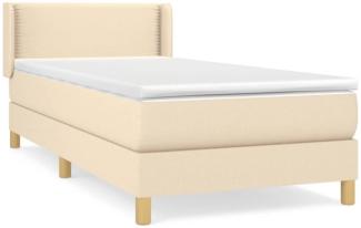 Boxspringbett mit Matratze Stoff Creme 80 x 200 cm, Härtegrad: H2 [3130150]