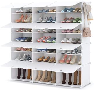 FCH Schuhregal 7-stufiger DIY Schuhschrank, mit 21 Fächern, 120x30x120cm