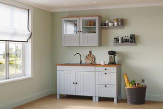 Home affaire Pantryküche Alby2, (Set), Breite 150 cm, Kiefer massiv, ohne E-Geräte