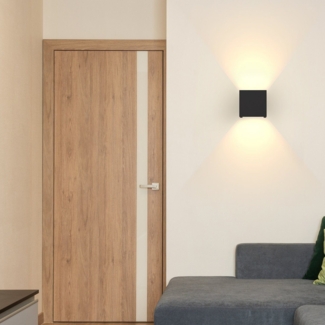 ZMH LED Wandleuchte Innen Wandlampe - Aussenlampe Schwarz Wandbeleuchtung Aussen 5W Außenlampe Up Down Wandstrahler IP65 Außenleuchte 3000K Warmweiß für Hauswand Treppenhaus Flur Garten