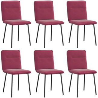 vidaXL Esszimmerstühle 6 Stk. Weinrot Samt 3315584
