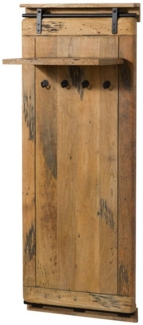 Massivmoebel24 Wandgarderobe (Wandgarderobe Mango 59x32x145 natur lackiert RAILWAY #1009), Wandgarderobe Mango 59x32x145 natur lackiert RAILWAY #1009