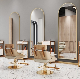 WDWRITTI Ganzkörperspiegel Gold groß für Friseurladen Hotel Wohnzimmer Schlafzimmer Flur (Spiegel Gold mit Alurahmen, 1-St, 150x50), 5mm HD Umweltschutz Spiegel, Explosionsgeschutz