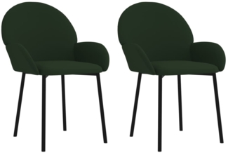 Esszimmerstühle 2 Stk. Dunkelgrün Samt [344765]