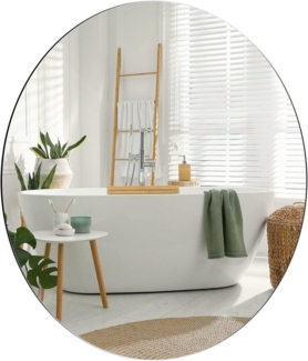 Dripex Spiegel Rund Spiegel 60x60 cm Rahmenloser Badezimmerspiegel