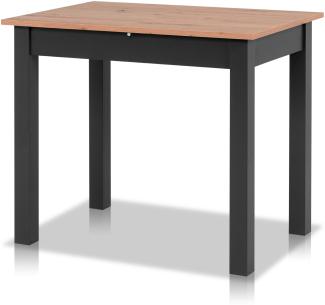 smart Esstisch 60x90 cm Asteiche, Küchentisch ausziehbar bis 130 cm, Esszimmertisch aus Holzwerkstoff inkl. erweiterbare Auszugsplatte, moderner Tisch für bis zu 6 Personen