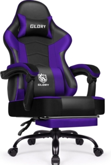 Gaming Stuhl Bürostuhl Ergonomisch mit Fußstütze Lila 150 kg