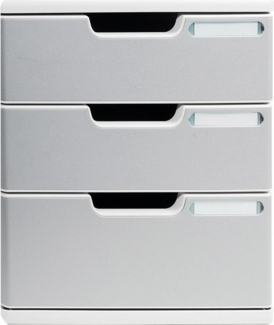 EXACOMPTA Schubladenbox Schubladenbox MODULO A4, 3 geschlossene Schubladen, Steingrau, 325041D, Boxen modulierbar