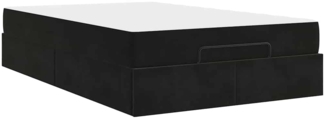 vidaXL Bettgestell mit Matratze mit Speicher Schwarz 120 x 200 cm Samt 3399554