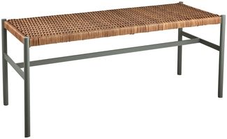 Gartenbank DK 106 cm von Brafab aus Aluminium und Kunstrattan, modern, hellgrün, 1–2 Sitzplätze