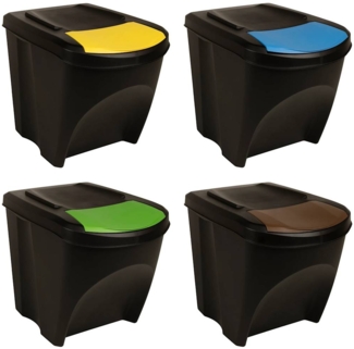 vidaXL Stapelbare Mülleimer 3 Stk. Anthrazit 75 L 316184